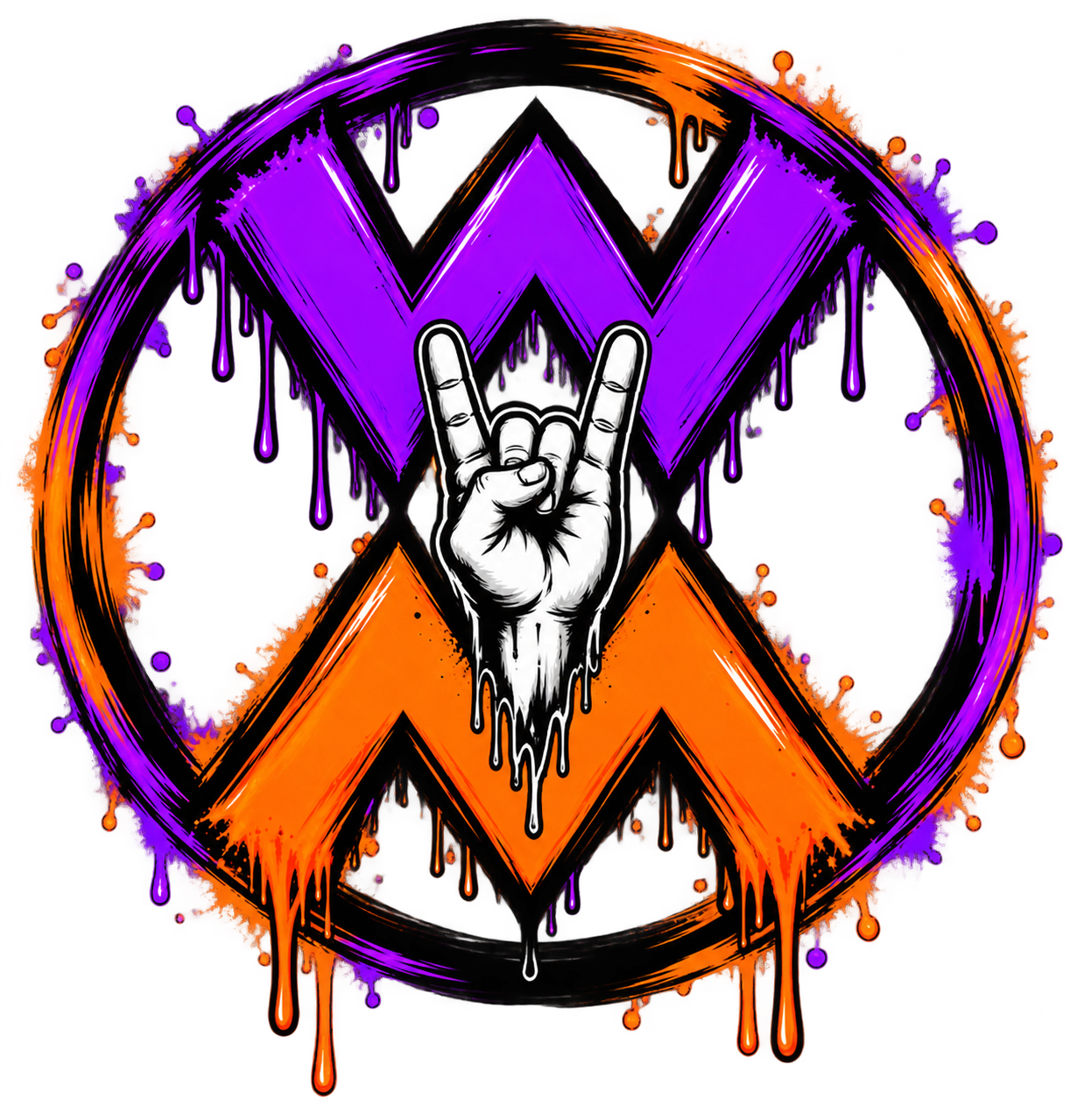 Worth More Movement purple and orange round hand logo